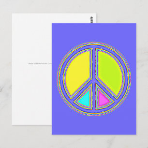 Carte Postale Signe PEACE rempli de couleurs 1