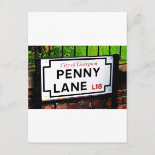 Carte Postale signe Penny Lane Liverpool