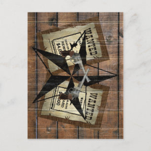 Carte Postale SIGNE Recherché Rustique Texas Star Western Double