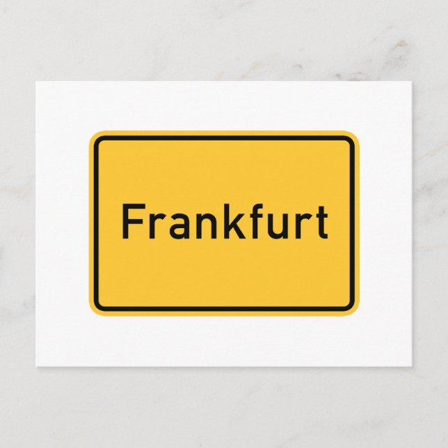 Carte Postale SIGNE ROUTIÈRE DE Francfort (Allemagne) (Devant)
