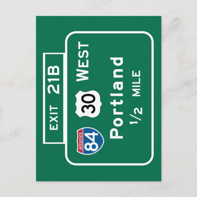 Carte Postale SIGNE ROUTIÈRE DE Portland OU (Devant)