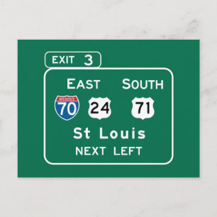Carte Postale SIGNE ROUTIÈRE DE St. Louis, MO