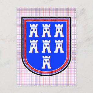 Carte Postale Signe Saxon Rouge Bleu