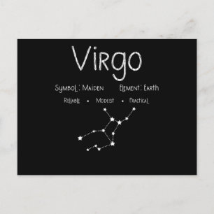 Carte Postale Signe Vierge Astrologie Cadeau d'anniversaire du s