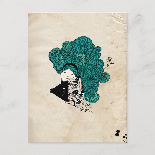 Carte Postale SIGNE Zodiaque Fille Pisces (Devant)