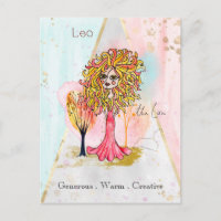 SIGNE Zodiaque Leo Le Lion Whimsical Girl Rouge Ja