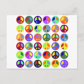 Carte Postale Signes de paix colorés