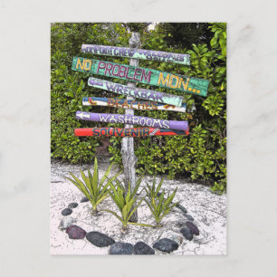 CARTE POSTALE SIGNES EN BOIS COLORÉS FABRIQUÉS À LA MAIN /RUM PT
