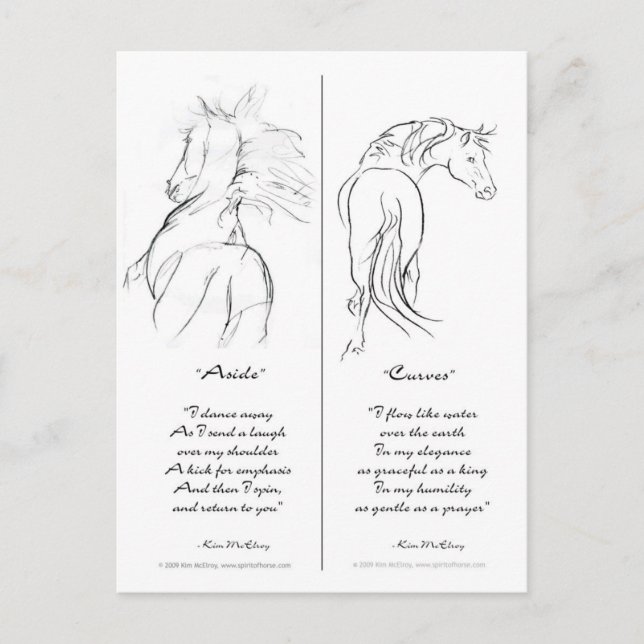 Carte Postale signet à cheval "Aside" & "Curves" (Devant)