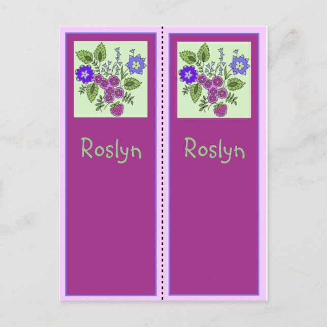 Carte postale Signet personnalisée Roslyn (Devant)
