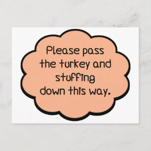 Carte Postale S'il vous plaît passez la Turquie et la farce