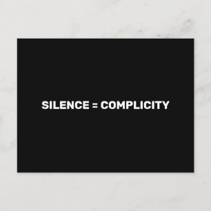 Carte Postale Silence égale complexité Arrêter de haïr le blanc
