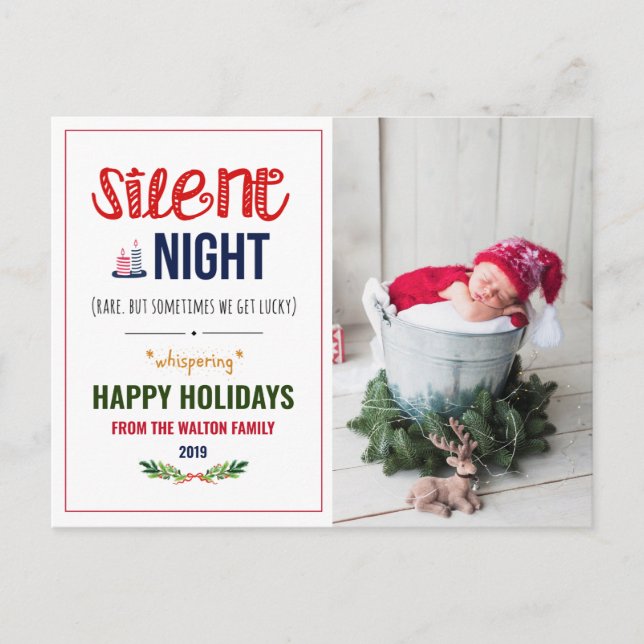 Carte postale Silence Night Christmas Holiday (Devant)