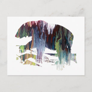 Carte Postale silhouette Abstraite de l'ours polaire