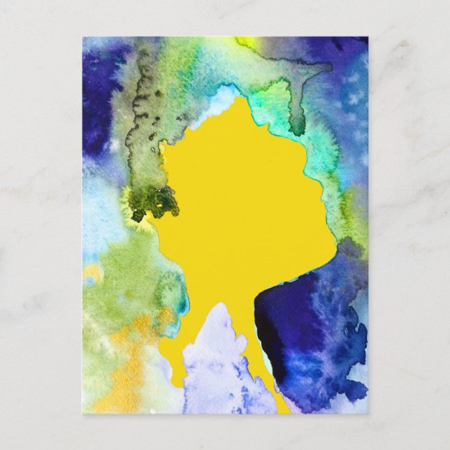 Carte Postale Silhouette art abstract watercolor (Devant)