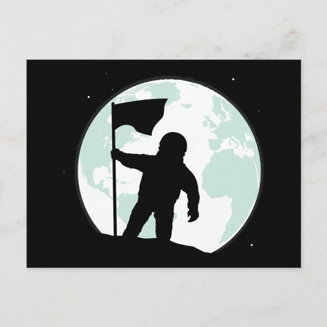 Carte Postale Silhouette, astronaute (Devant)
