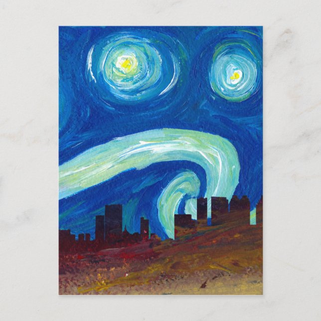Carte Postale Silhouette Atlanta Skyline avec étoile (Devant)