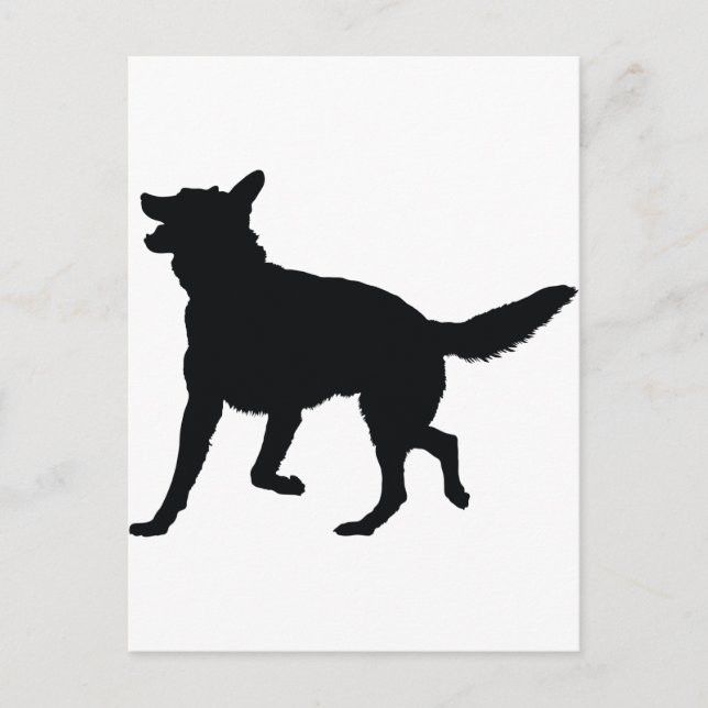 Carte Postale Silhouette berger allemand (Devant)
