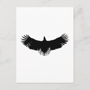 Carte Postale Silhouette d'aigle noir et blanc