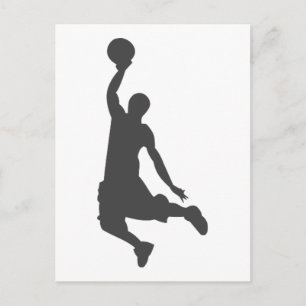 Carte Postale Silhouette de Basketball Slam Dunk