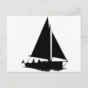 Carte Postale Silhouette de bateau noir