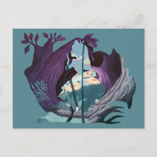 Carte Postale Silhouette de champ d'Alice dans les bois Tulgey