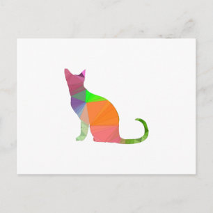 Carte Postale Silhouette de chat à faible densité