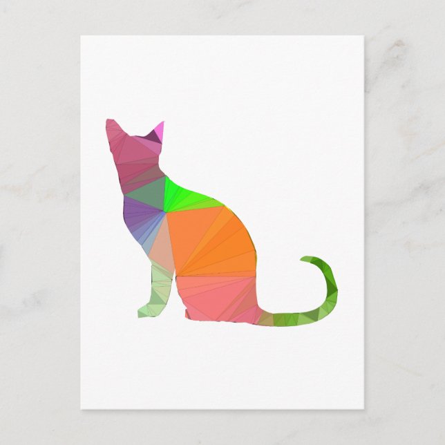 Carte Postale Silhouette de chat à faible densité (Devant)