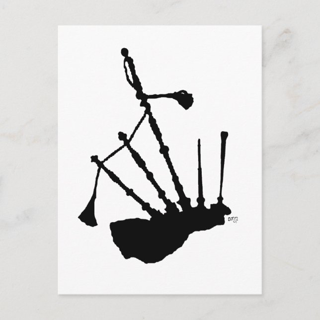 Carte Postale Silhouette de cornemuse (Devant)