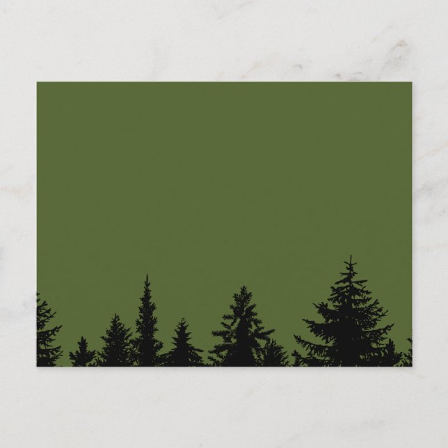 Carte Postale Silhouette de la ligne d'arbre rustique (Devant)