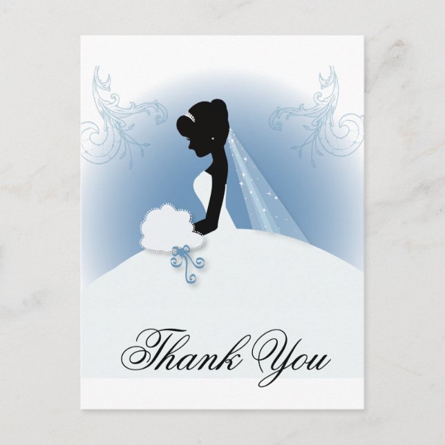 Carte Postale Silhouette de la mariée Mariage de l'équipe (Devant)