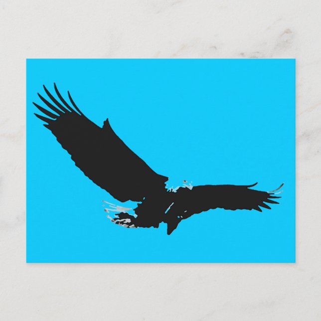 Carte Postale Silhouette de l'aigle d'atterrissage (Devant)