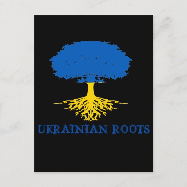 Carte Postale Silhouette de l'arbre des racines ukrainiennes (Devant)