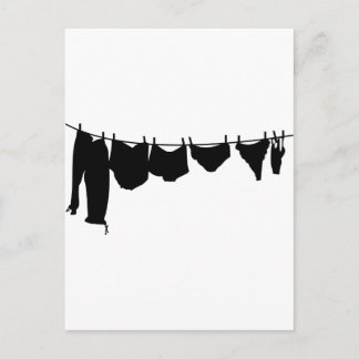 Carte Postale Silhouette de ligne de vêtements