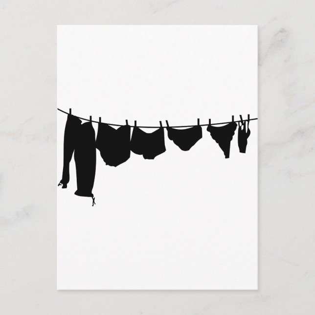 Carte Postale Silhouette de ligne de vêtements (Devant)