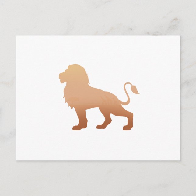 Carte Postale Silhouette de lion de marche - Choisir la couleur  (Devant)