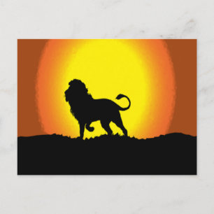 Carte Postale Silhouette de lion de poule