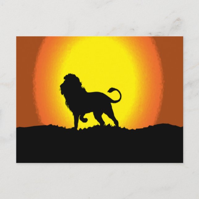 Carte Postale Silhouette de lion de poule (Devant)