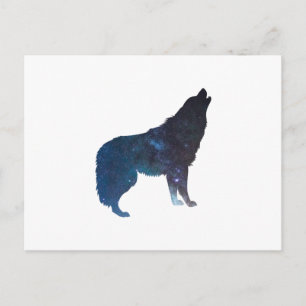 Carte Postale Silhouette de l'univers Wolf - Choisir la couleur 