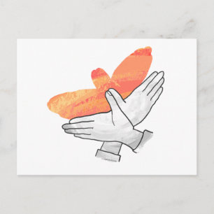 Carte Postale Silhouette de main Aigle Orange