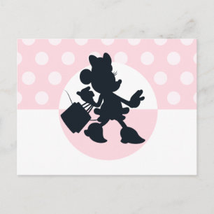 Carte Postale Silhouette de Minnie Mouse faisant des courses