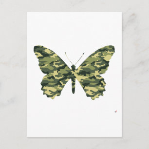 Carte Postale Silhouette de papillon Camouflage