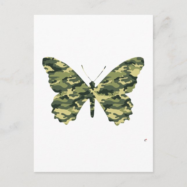 Carte Postale Silhouette de papillon Camouflage (Devant)