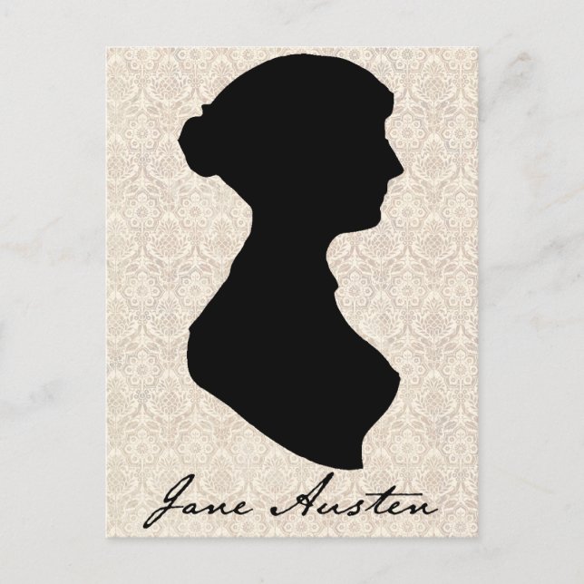 Carte Postale Silhouette de profil de Jane Austen (Devant)