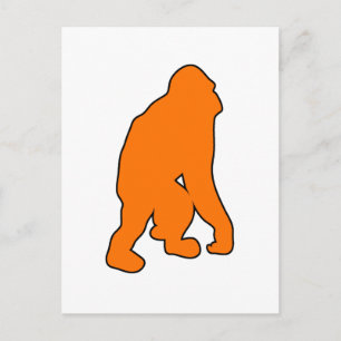 Carte Postale Silhouette de singe grand singe grand orangoutan s
