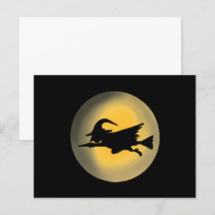 Carte Postale Silhouette de sorcière volante