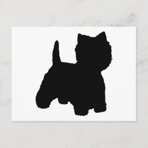 Carte Postale Silhouette de Terrier blanc West Highland