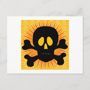 Carte Postale Silhouette des Crossbones du crâne