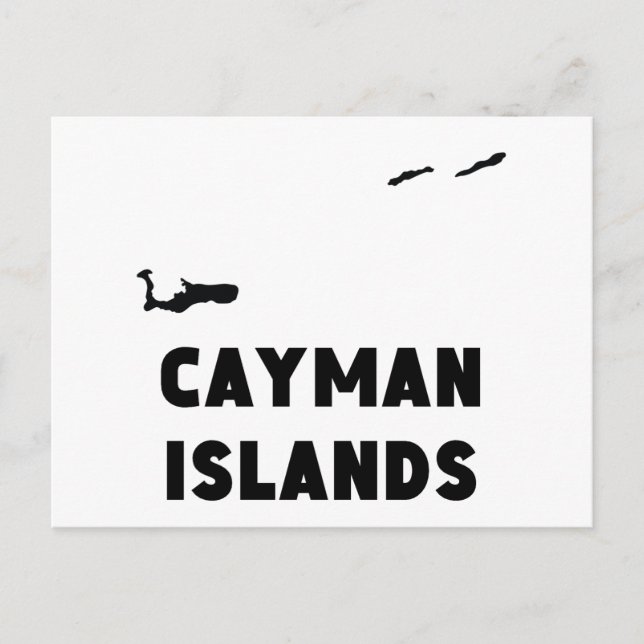 Carte Postale Silhouette des îles Caïmans (Devant)