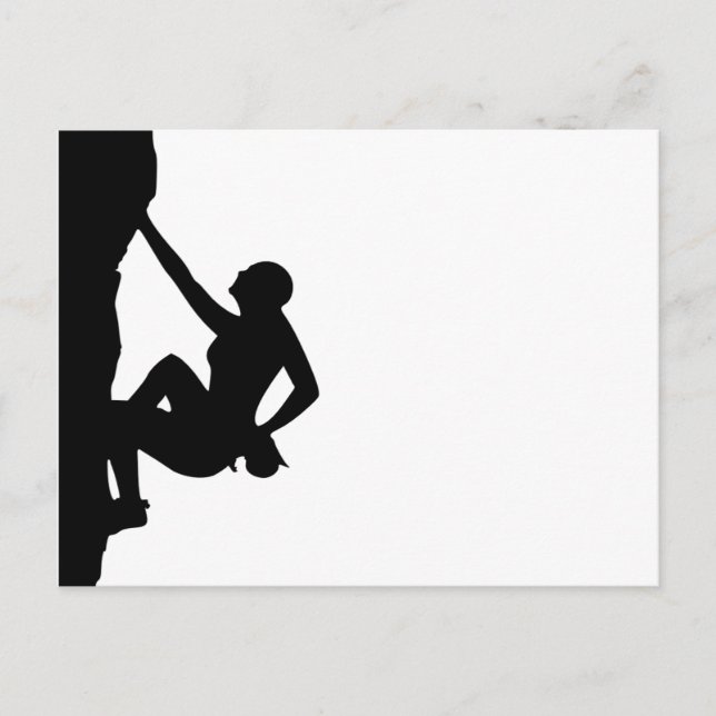 Carte Postale Silhouette d'escalade de roche (Devant)